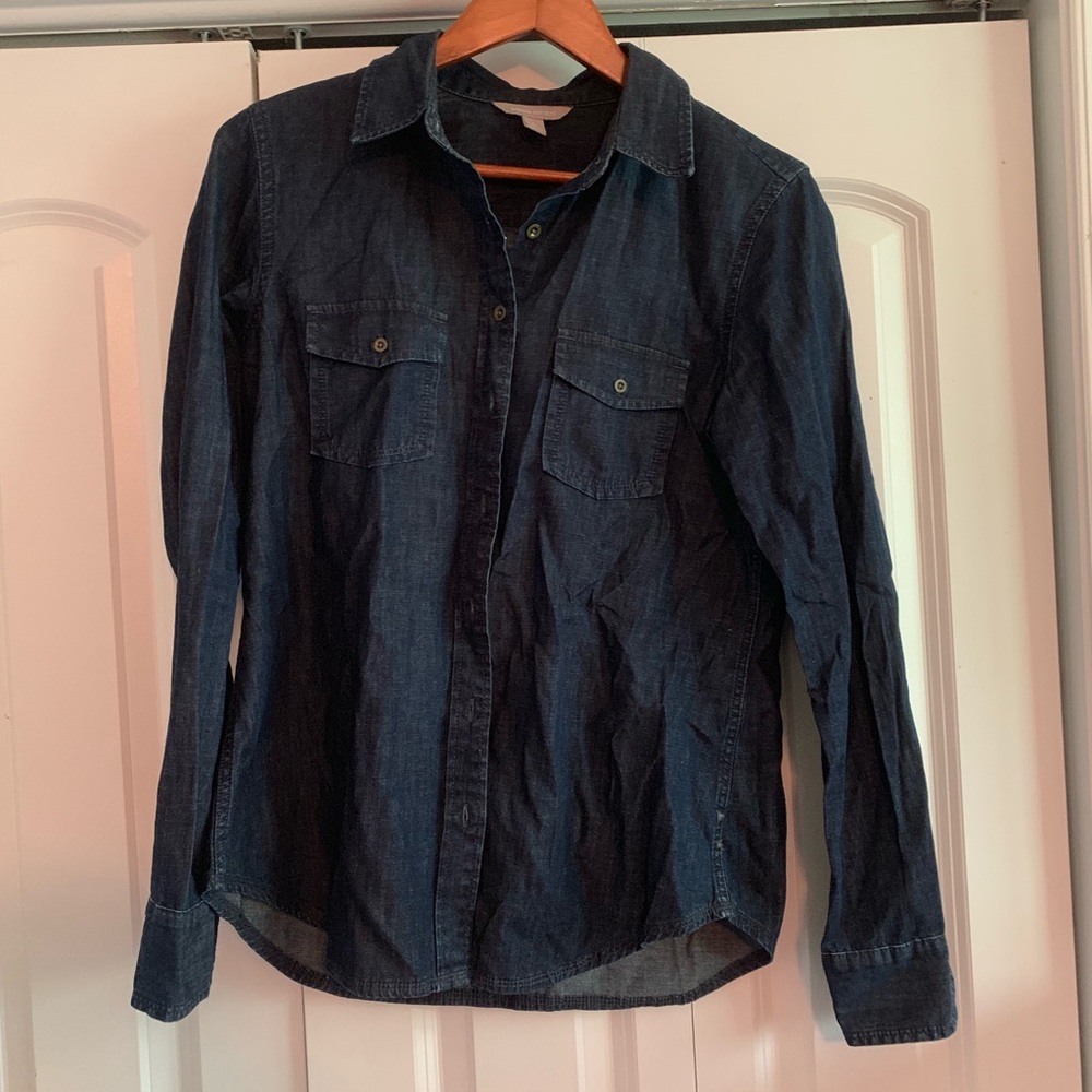 Banana Republic dark Blue Denim Shirt Sz Medium